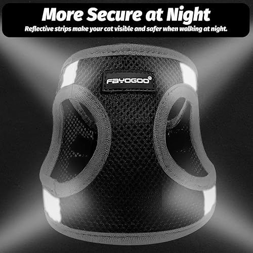 Miniatura 5 de Juego de arnés y correa para gatos para caminar, a prueba de escape, arnés para gatito y correa ajustable, arnés y correa para caminar para gatos