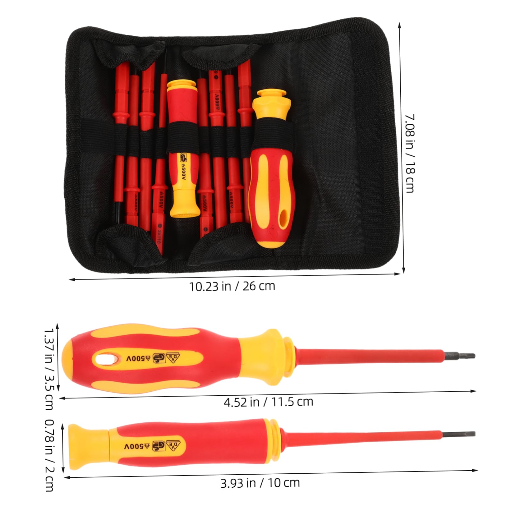 Lurrose 5 Set Set Di Cacciavite Isolato Kit Di Strumenti Kit Cacciavite Per Elettricista Testa Piatta Elettrico Di Cacciaviti Per Elettricisti Attrezzo Utensili Pp