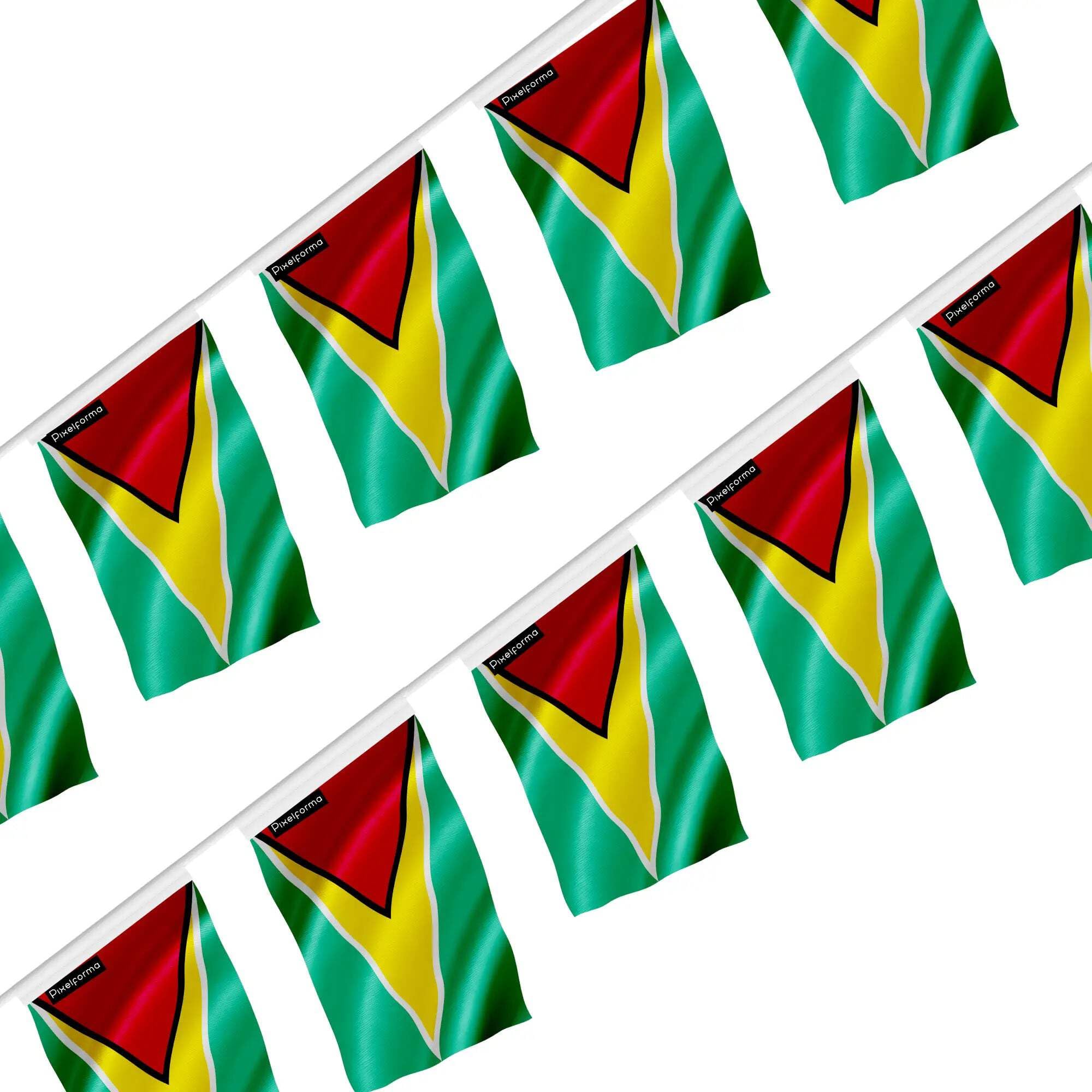 Guirlande drapeau Guyana pour animer vos fêtes thématiques et célébrations culturelles