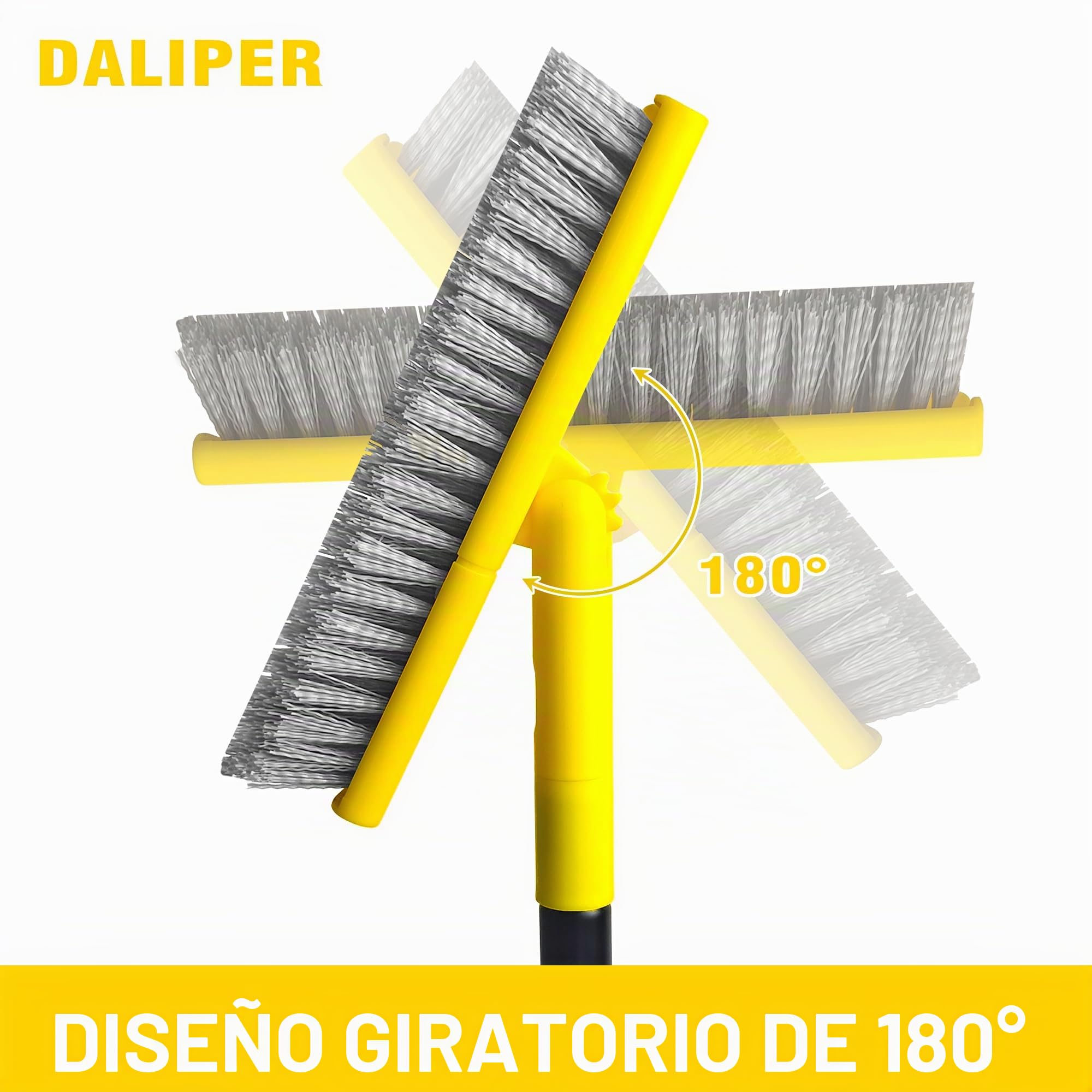 2 en 1 Cepillo de lechada con 127CM Mango Largo, Giratorio Cepillo de Limpieza de lechada en Forma de V Grout Line Scrubber, 180 °Rotatable Ducha Azulejos Scrub con cerdas duras