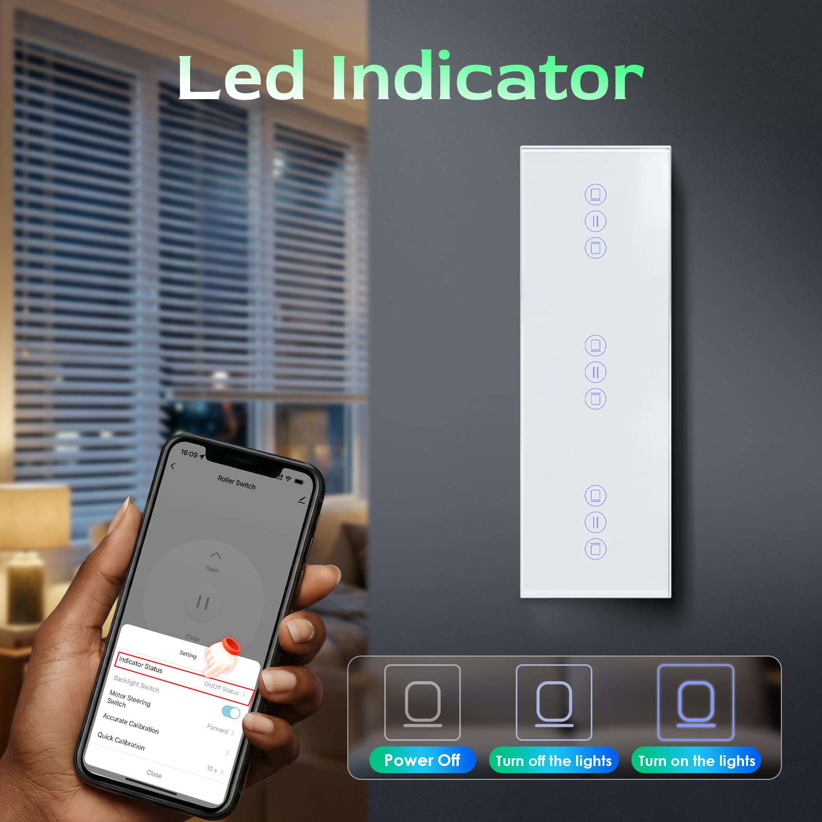 BSEED 3 Fach Smart Rollladenschalter Zigbee Rolladensteuerung für Jalousien, Markisen Jalousienschalter kompatibel mit Smart Life, Tuya APP, Alexa und Google Home Zigbee gateway erforderlich Weiß