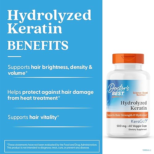 Miniatura 2 de Doctors Best - Queratina hidrolizada, apoya la fuerza y la hidratación del cabello, sin OMG, sin gluten, sin soja, 60 cápsulas vegetales
