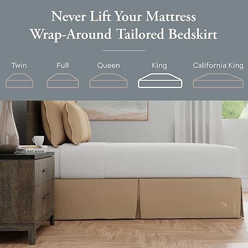 Miniatura 2 de Bed Maker's Never Lift Your Mattress - Falda de cama clásica de 14 pulgadas de longitud, caída plisada y estilo