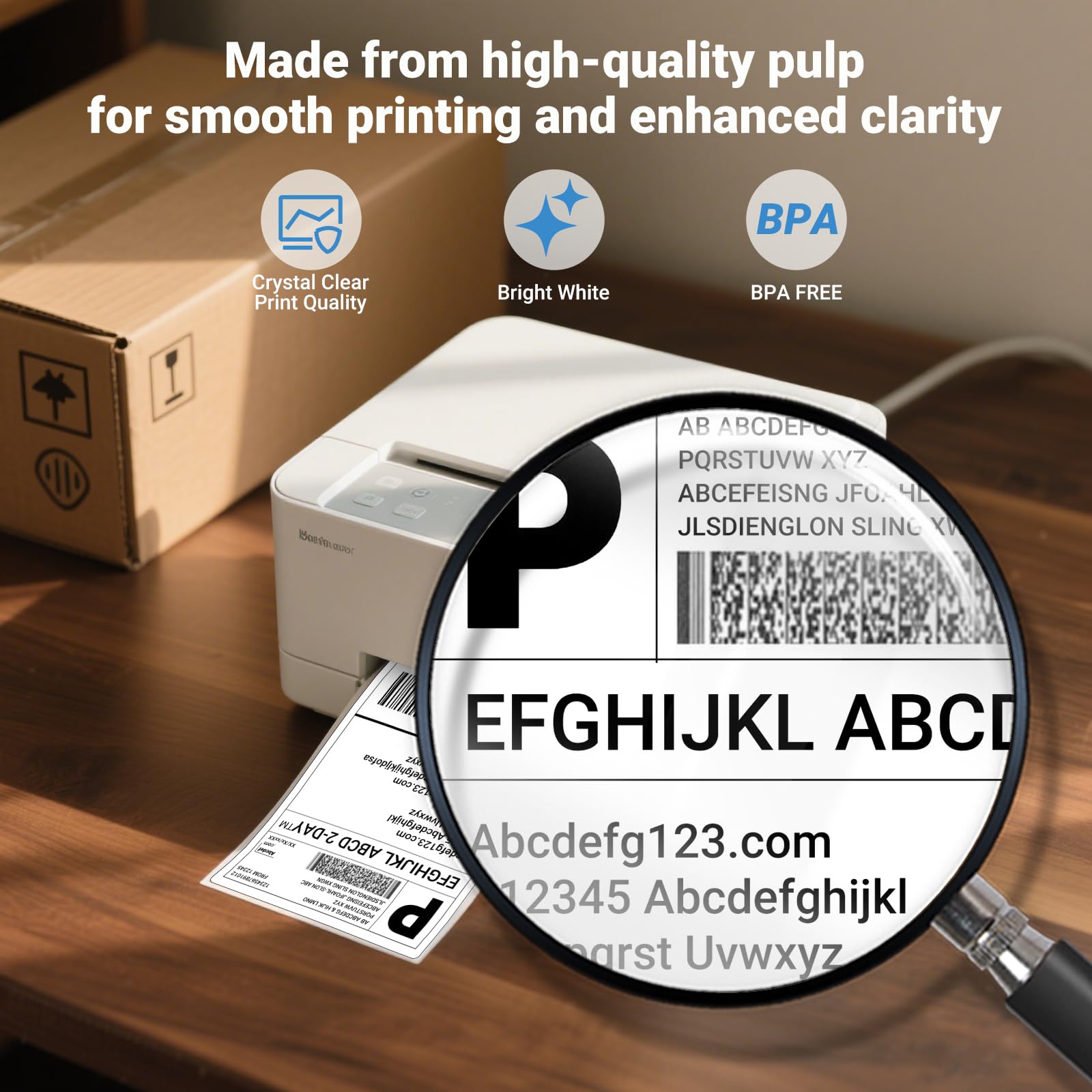 500 vellen (2×250 vellen) 4 x 6 verzendetiketten zelfklevend, 100mm × 150mm thermo etiketten, BPA-vrije adressetiketten zelfklevend voor de meeste labelprinters, Ideaal voor pakkettracking