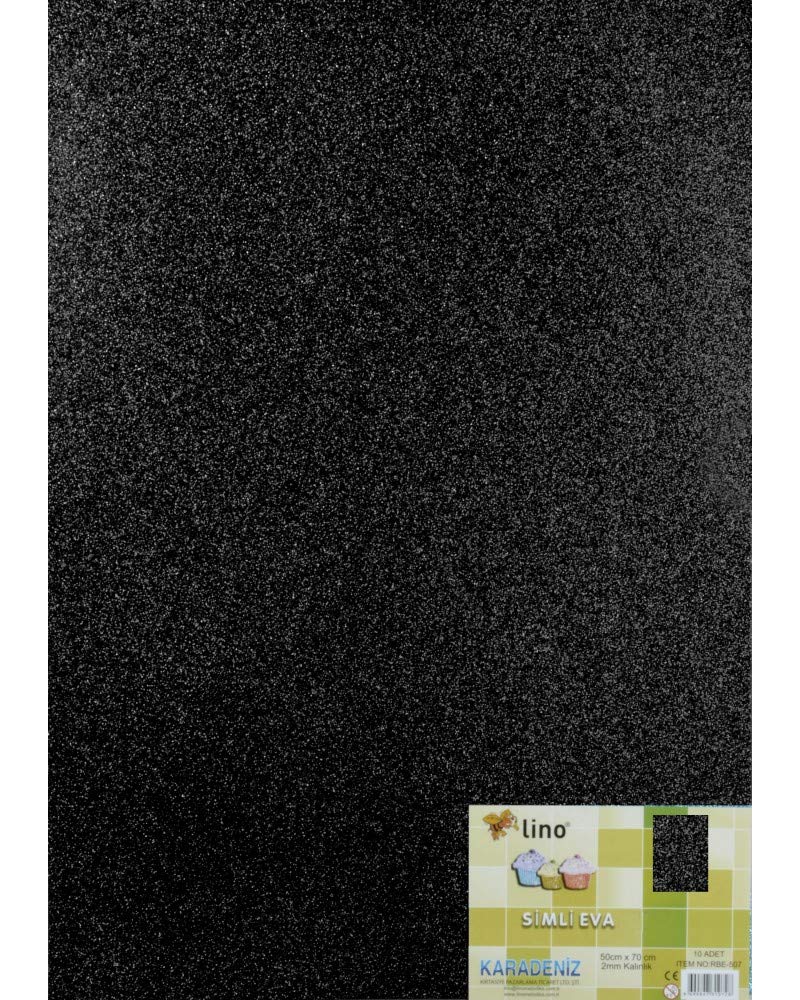 Lino Eva 50 x 70 cm Siyah 2 mm Simli