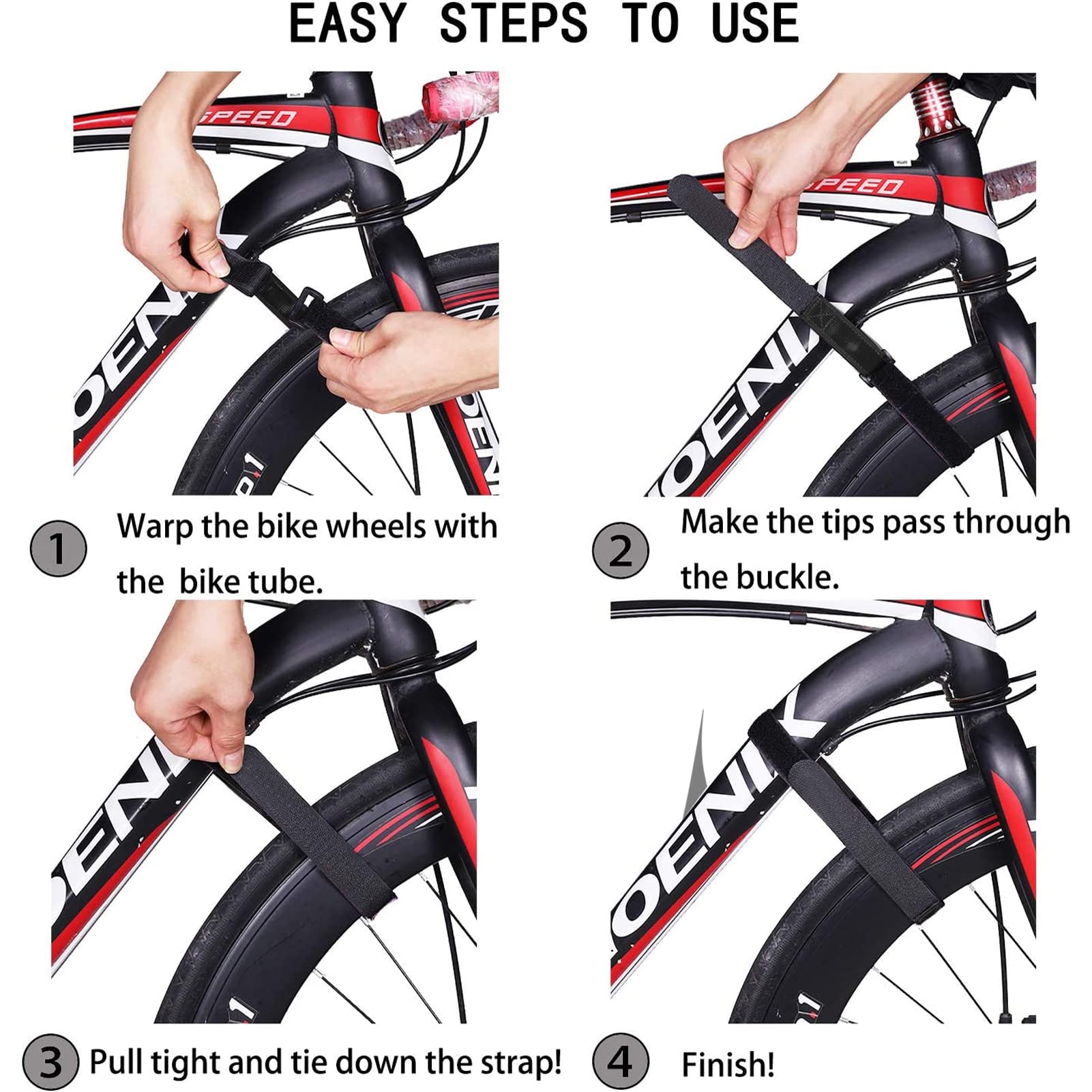 HAKZEON Lot De 14 Sangles D'Arrimage Réglables 5m X 25mm - Très Résistantes Pour Vélos, Remorques, Bagages (Noir)