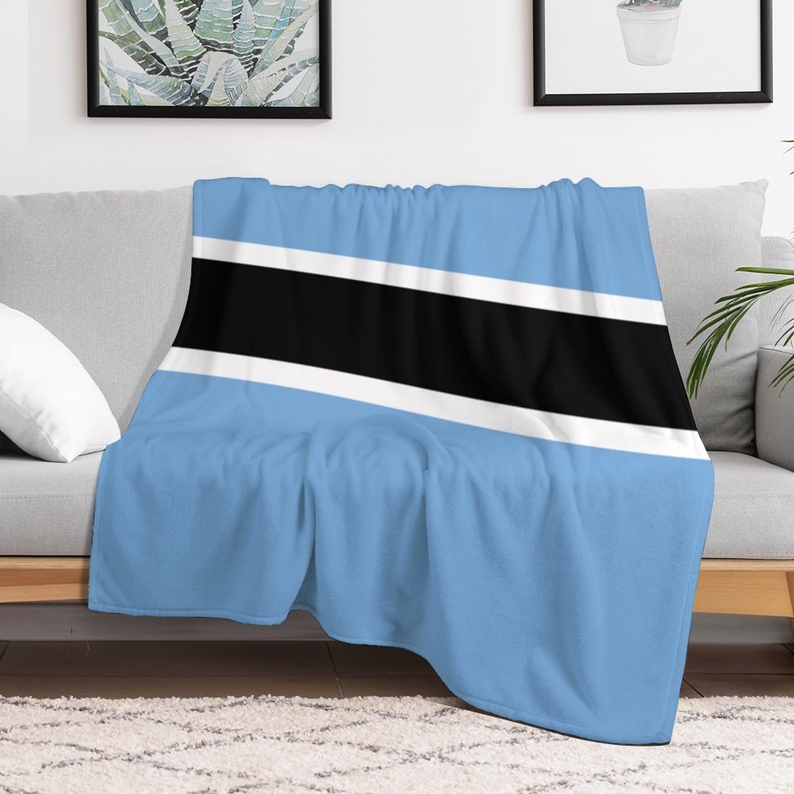 Couverture polaire Botswana en flanelle pelucheuse et chaude