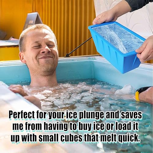 Miniatura 6 de Moldes grandes de bloque de hielo para baño de hielo de 8 libras, paquete de 2 moldes de bloque de hielo extragrandes, moldes de bandeja de hielo de