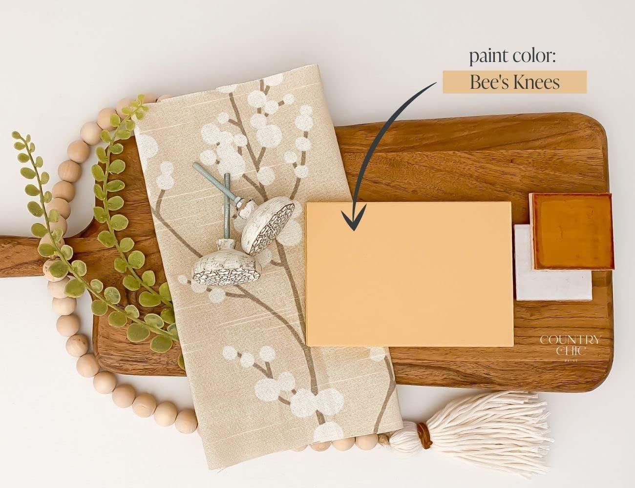 Chalk Style Paint + Clear Coat Bundle - for Furniture, Home Decor, Crafts (Color: Bee's Knees [pint - 16 oz] - Soft Yellow)