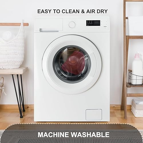 Miniatura 6 de Tapetes para bañera y ducha, antideslizante, 40 x 16 pulgadas, extra grande, lavable a máquina, con orificios de drenaje, ventosas para suelo de