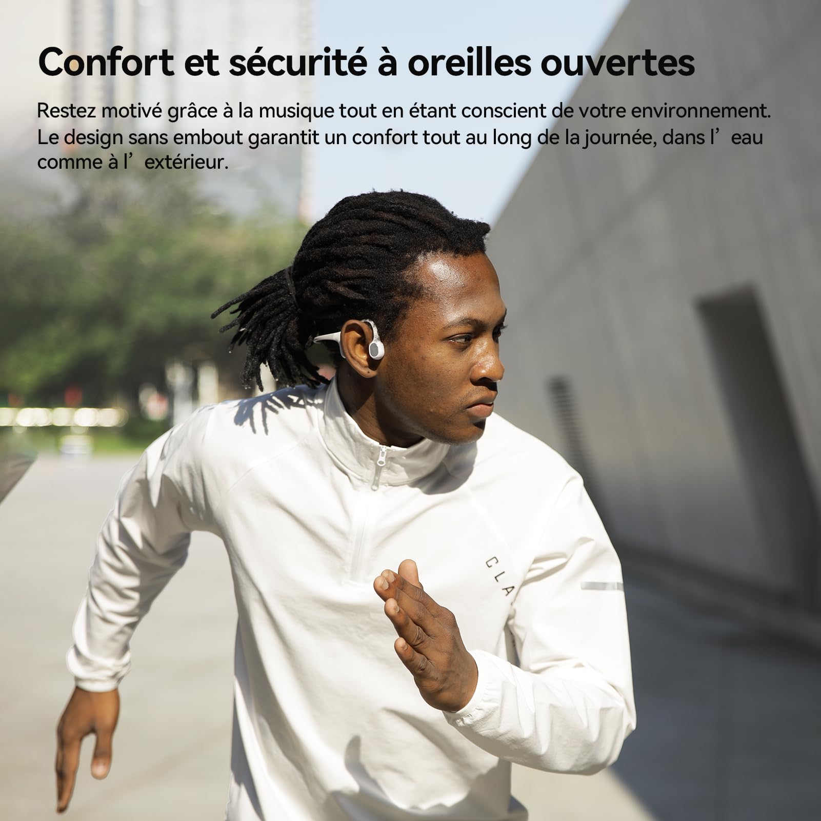 mojawa Run Plus – Écouteurs à Conduction Osseuse Natation, Casques Étanches IP68 avec MP3 Intégré 32 Go, pour Course à Pied, Cyclisme et Sport, Bluetooth 5.2, Micro ENC – Orange