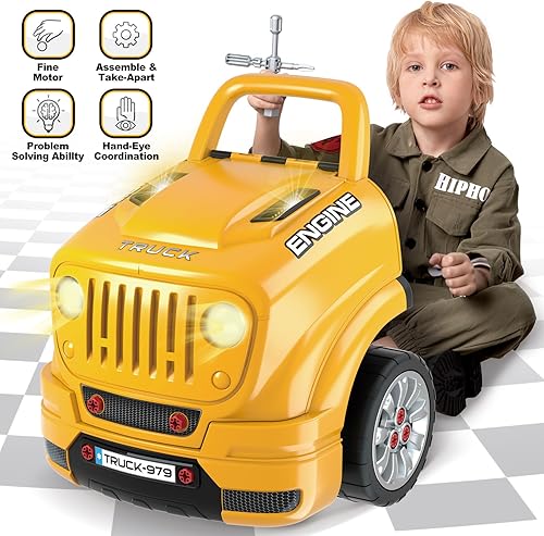 Miniatura 6 de SpringFlower - Juguetes y regalos para niños de 3, 4, 5, 6, 7, 8 años, motor de camión grande, juego de reparación mecánica para niños, kit de