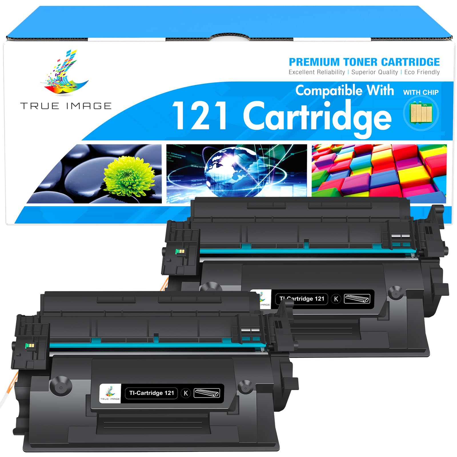 TRUE IMAGE Compatible Toner Cartridge Replacement for Canon 121 CRG-121 CRG121 for Canon imageCLASS D1620 D1650 High Yield Ink Printer (Black, 2-Pack)