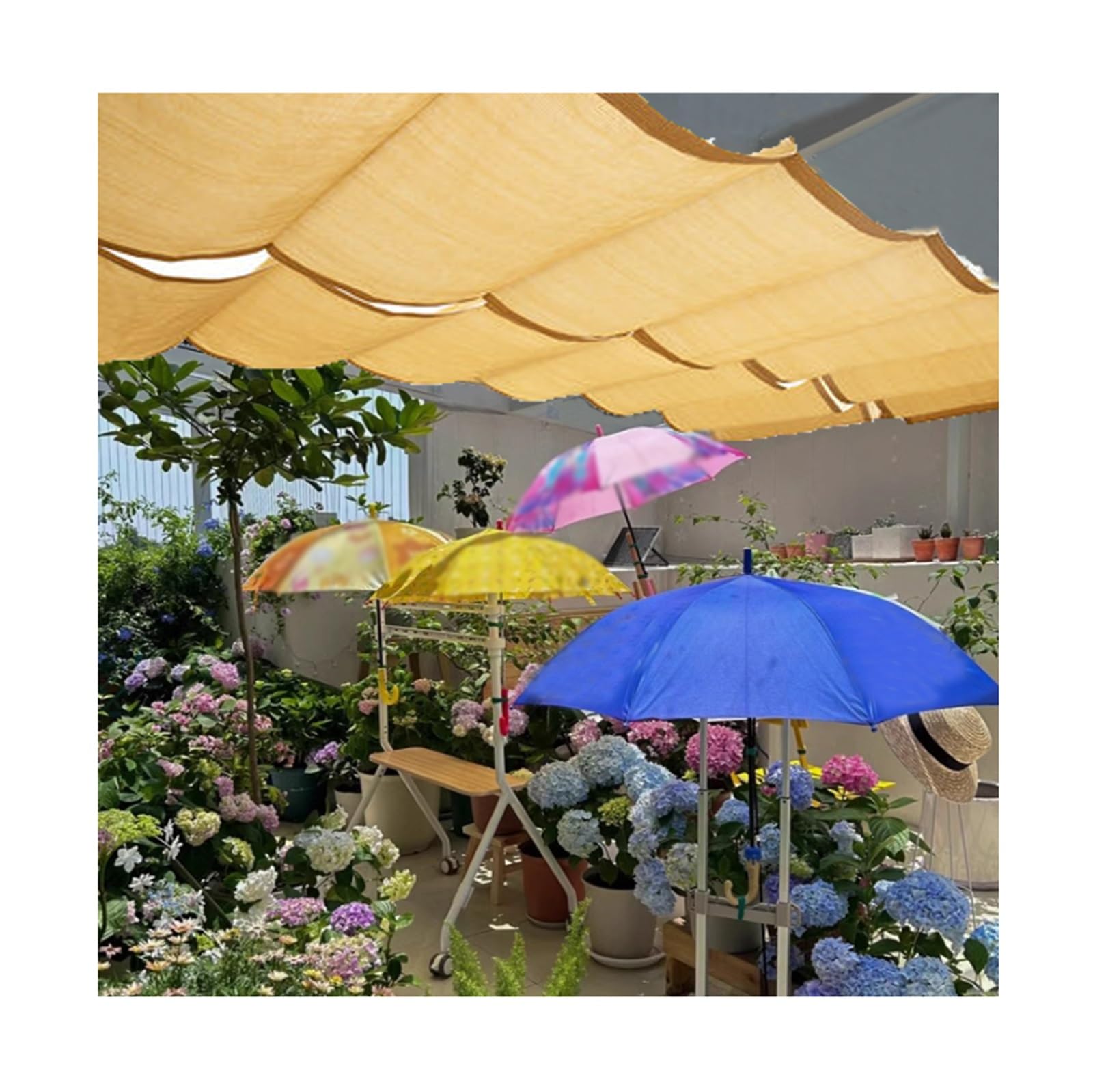 Voile d'ombrage rétractable anti-chaleur pour abriter la pergola du soleil
