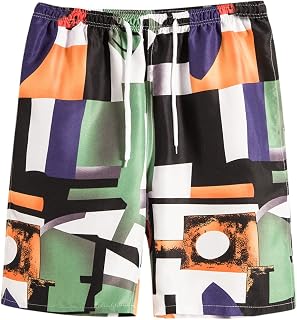 NOAGENJT Casual Mid Printed Drawstring with Pocket Shorts Waist Summer Men Men's Casual Shorts Vacation Shorts Work Shorts for Men Cargo Shorts Mens UK Slim