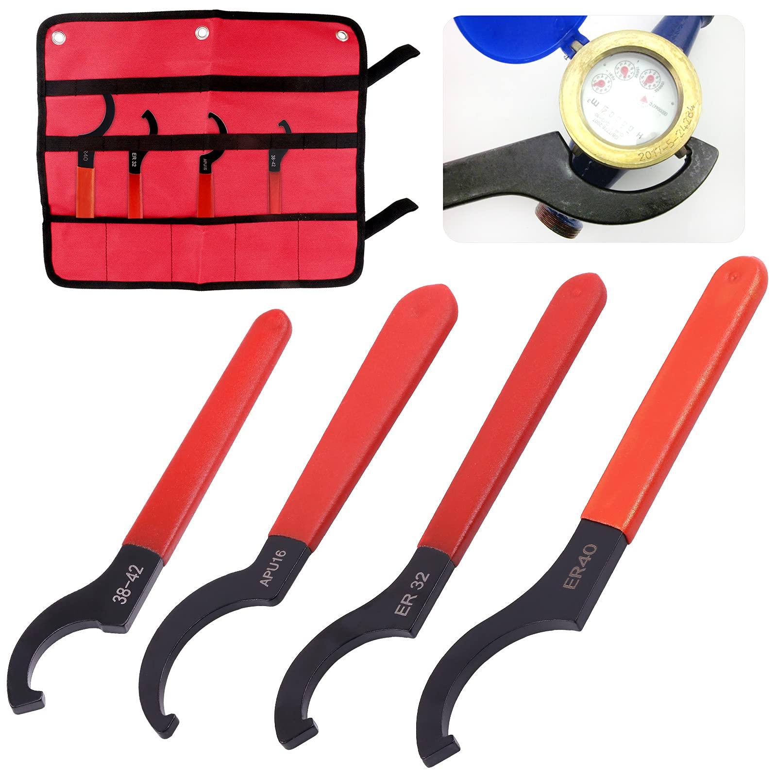 Tanstic4Pcs Coilover Wrench Shock Spanner Wrench Set Universal Shock Tool Adjustment Tool for Suspension System and Shock Adjustments (Coilover Wrench Kit C)