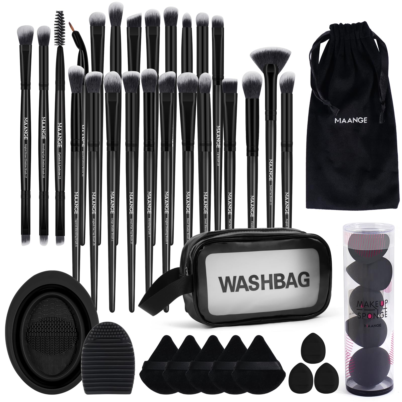 MAANGE Makeup Brush Set 41 Pcs Makeup Tool Set Premium Synthetic Foundation Powder Concealers Eye shadows Blush Makeup Brushes