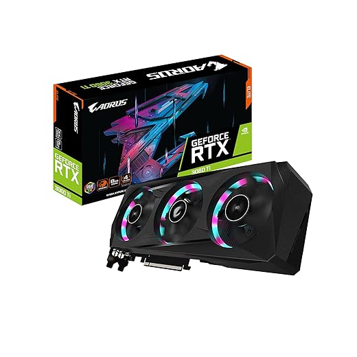 GIGABYTE AORUS GeForce RTX 3060 Ti Elite 8G (REV2.0) Graphics Card, 3X WINDFORCE Fans, LHR, 8GB 256-bit GDDR6, GV-N306TAORUS E-8GD REV2.0 Video Card