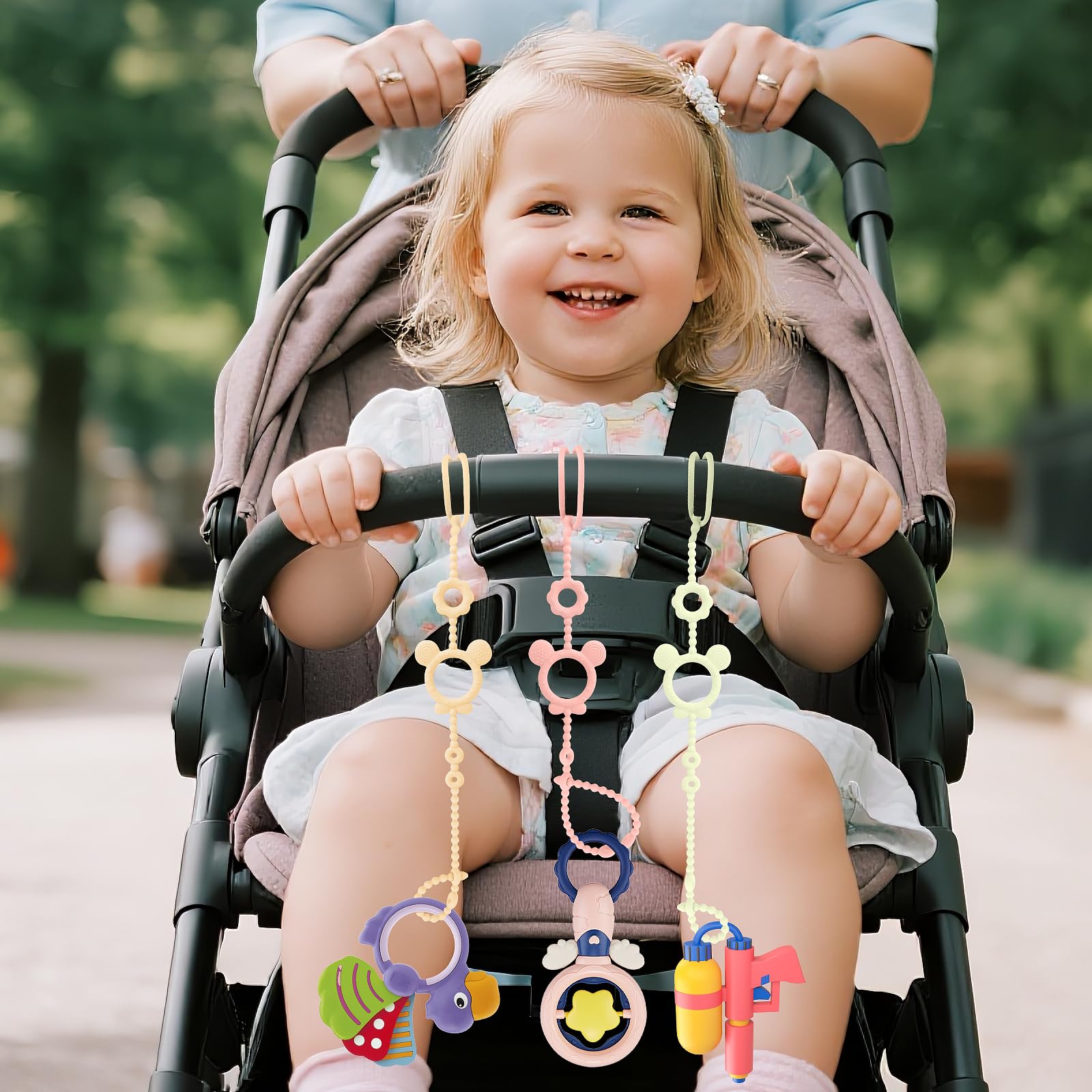 7 catene per ciuccio in silicone, per neonati e neonati, cinture di sicurezza per giocattoli, cinghie regolabili per bicchieri, cinghie di supporto per passeggino, seggiolone per seggiolino
