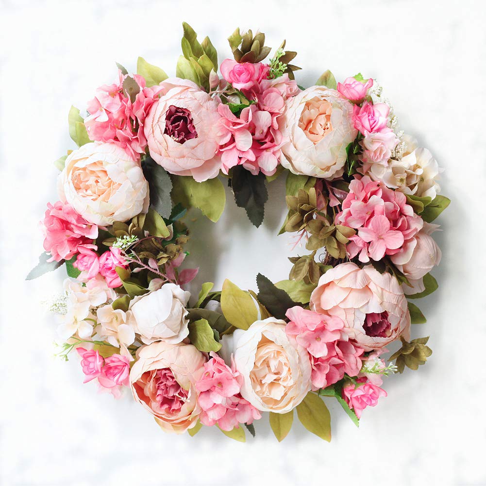 Kunstmatige Bloem Krans Pioen Krans 16 Inch Deur Lente Ronde Krans Voor De Voordeur Party Holiday Bruiloft Home Decor Kunstmatige Bloem Krans Pioen Krans 16 Inch Deur Lente Ronde Krans Voor De Voordeur Party Holiday Bruiloft Home Decor