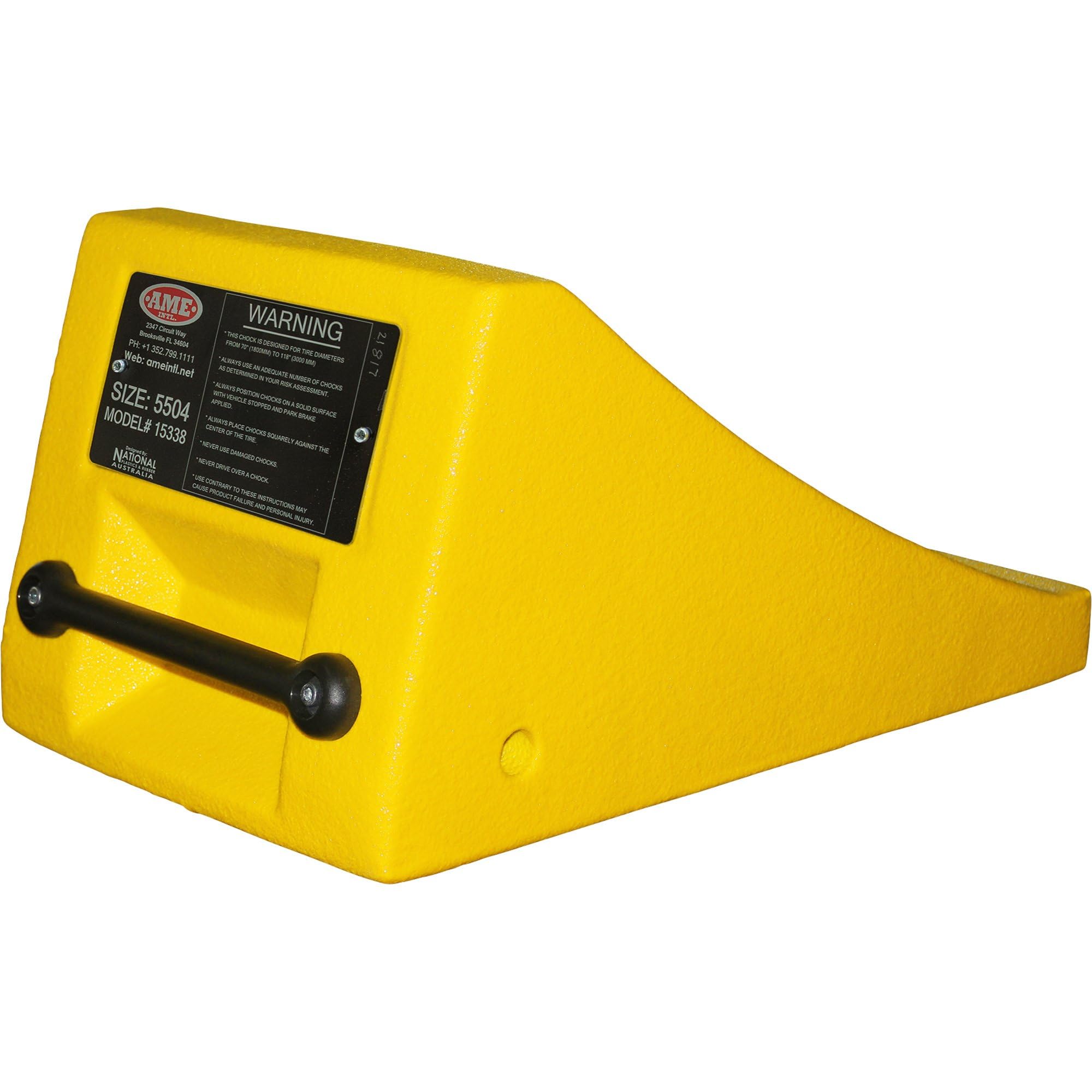 AME INTL 15338 Wheel Chock, Size 5504 for Tire Size DiAME INTLter: