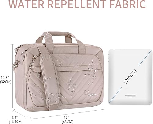 Miniatura 2 de VANKEAN Maletín para laptop de moda para mujer, compatible con la TSA, bolsa expandible para laptop de 17 pulgadas, bolsa impermeable para