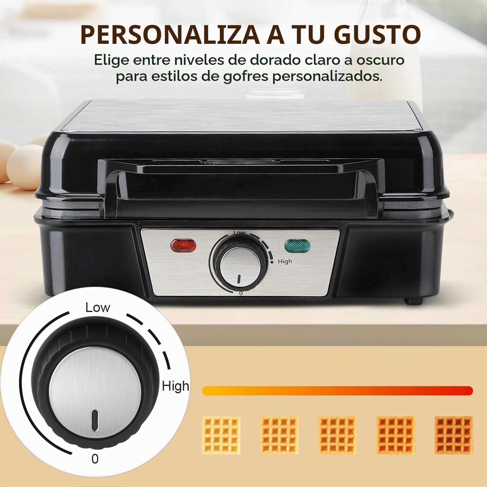 Romon Gofrera, Mini Gofrera para Gofres Eléctricas Waffle Maker pequeños con Revestimiento Antiadherente, 1200 W Waflera Sandwichera Pequeña para Cumpleaños, Fiestas Familiares, Pascua o Navidad