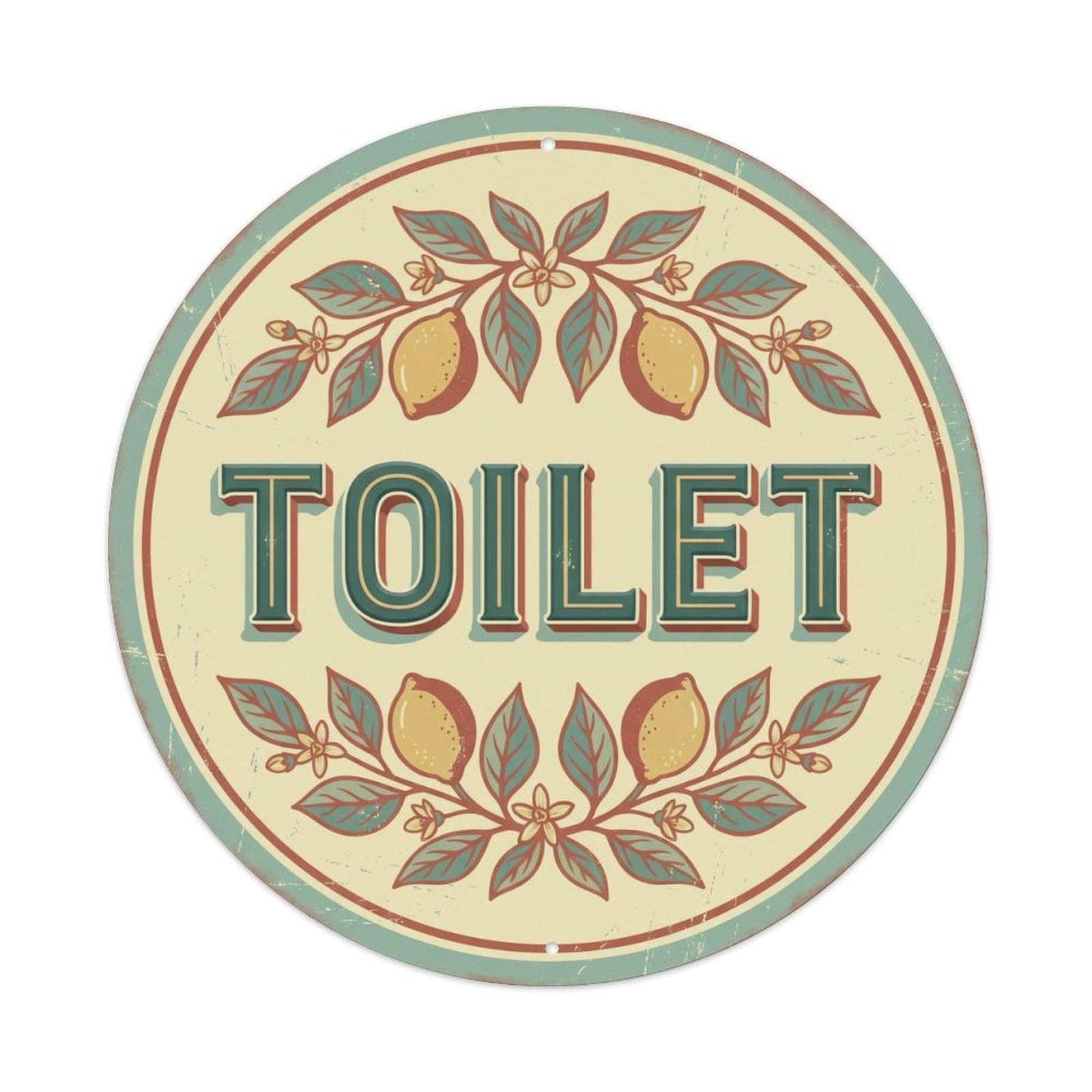 Okahys 8X8inch(20X20cm) Toilet(Wc) Signage Lemon Vintage Metal Tin Sign
