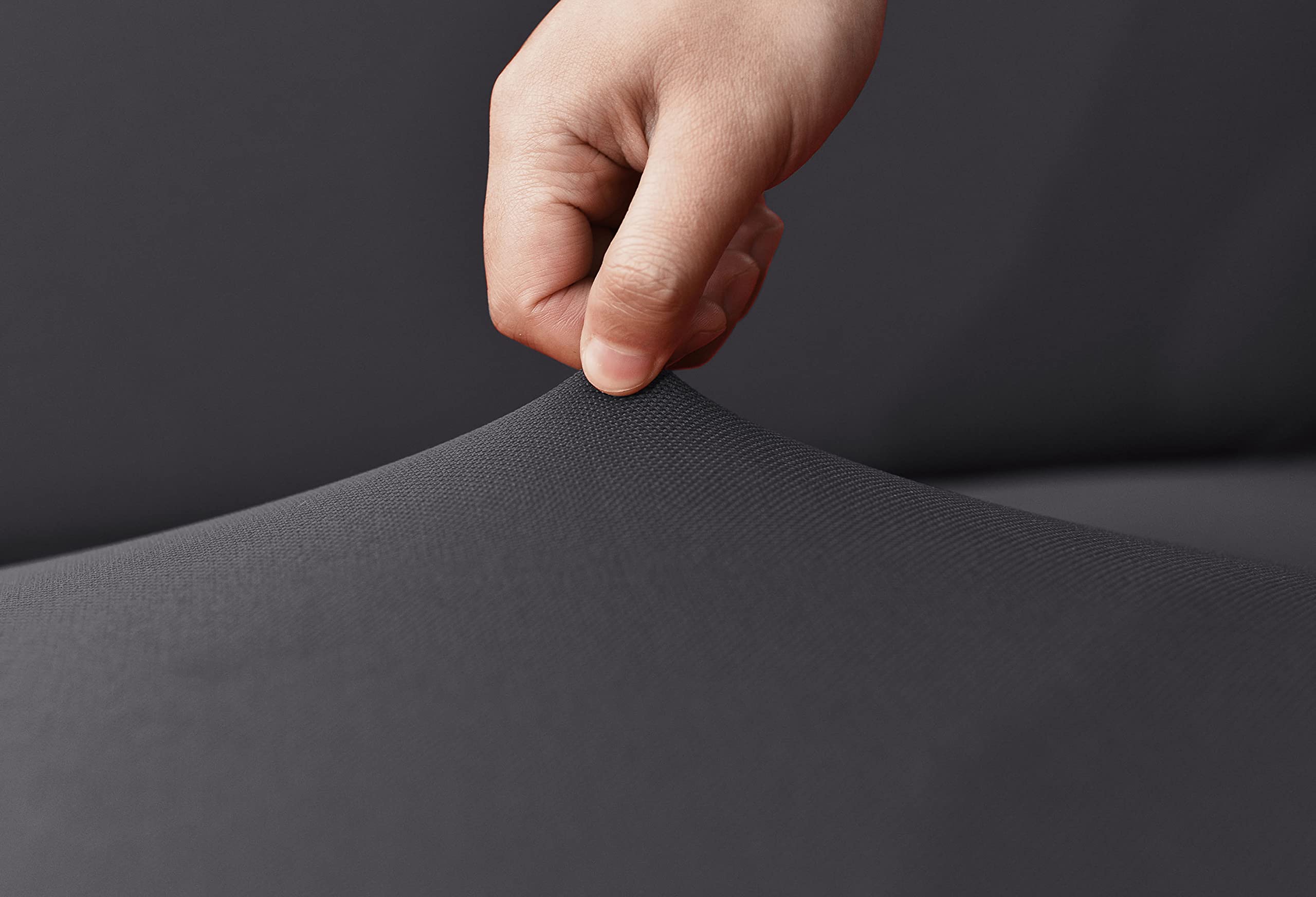 Poligino Sofabezug 3 Sitzer Wasserdicht, Sofahusse Elastisch Universal, Sofa Cover Stretch 3 Sitzer (180-220 cm) Dunkelgrau