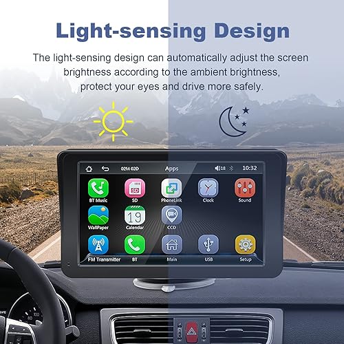 Miniatura 7 de EZoneTronics Navegación GPS para todos los coches, pantalla IPS portátil de 7 pulgadas con CarPlay inalámbrico y reproductor multimedia Android