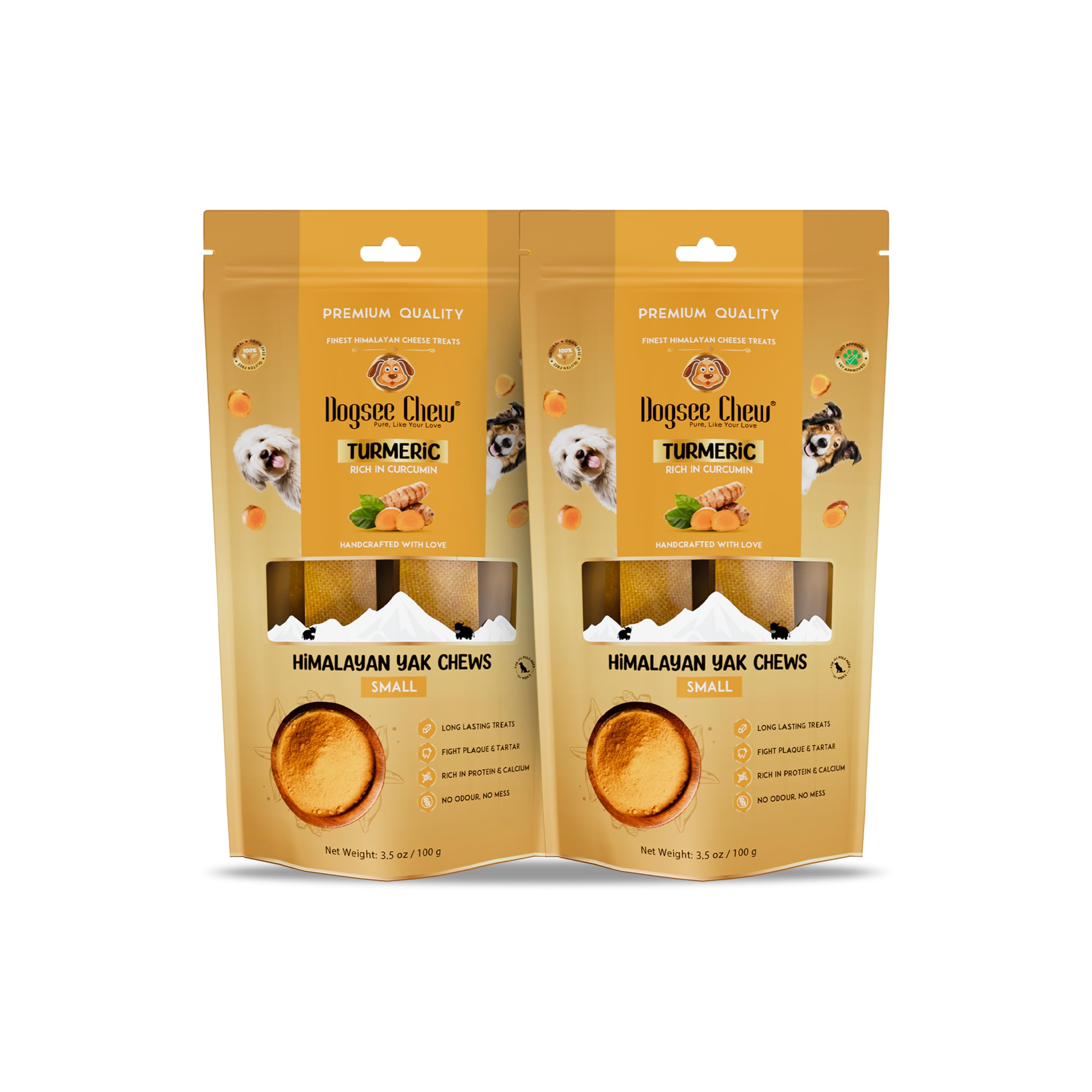 Dogsee Himalayan Yak Cheese Dog Chews with Turmeric, 100g