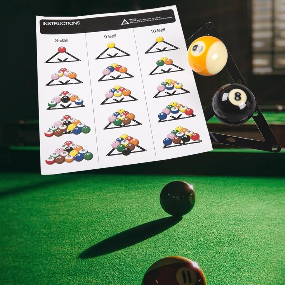 Magic Rack PRO Set da 6 Triangoli da Biliardo Preciso Durevole 8 9 10 Palle