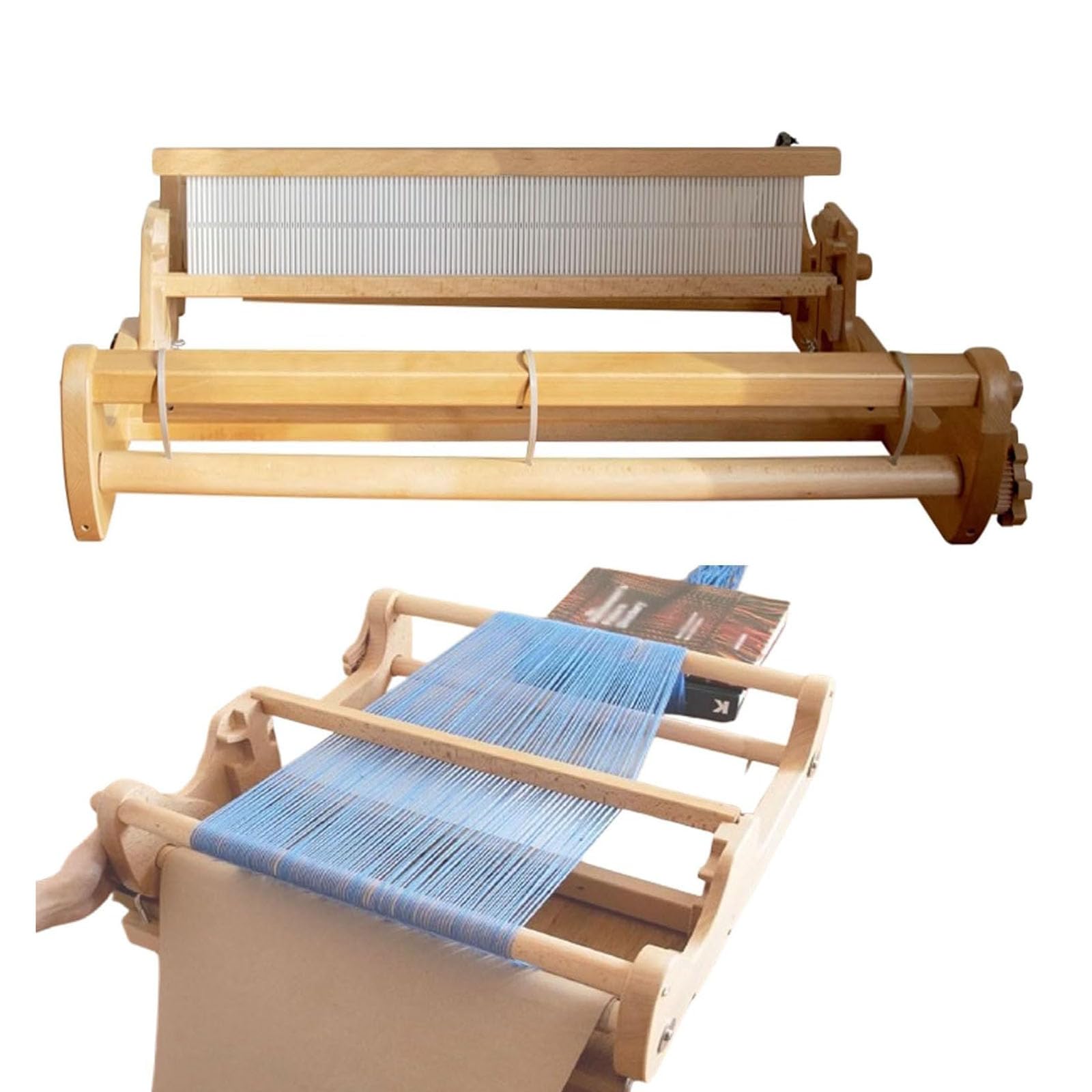 Regulowane drewniane krosno tkackie z kijkiem Heddle Shed Stick do toreb rzemieślniczych, szalików i podstawek