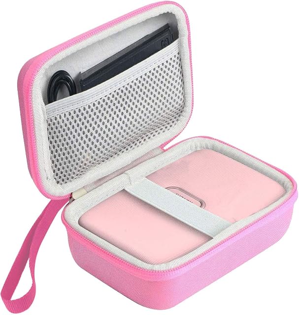 Khanka Hard Case for Fujifilm instax mini Link smartphone portable printer.Fits film photo paper and cables.(Dusty Pink&Ash White)