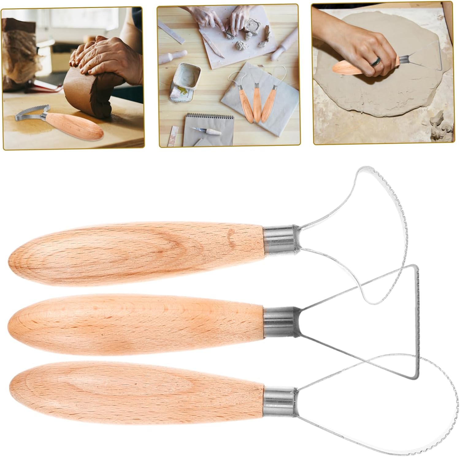 GANAZONO 3pcs Polymer Clay Cutters for Halloween Clay Sculpting Tools Spackle Tool for Art Modeling