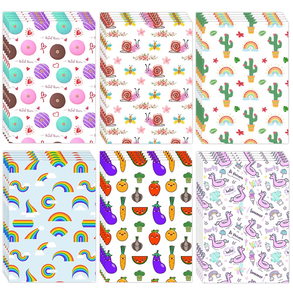 Diamond Painting Accessories Decorative Release Papers, 60PCS Paper Cover Replacements Donuts Snail Cactus Rainbow Decor for 5D DIY Painting with Diamonds Tool (105x148mm,6 Styles, 10 Each)