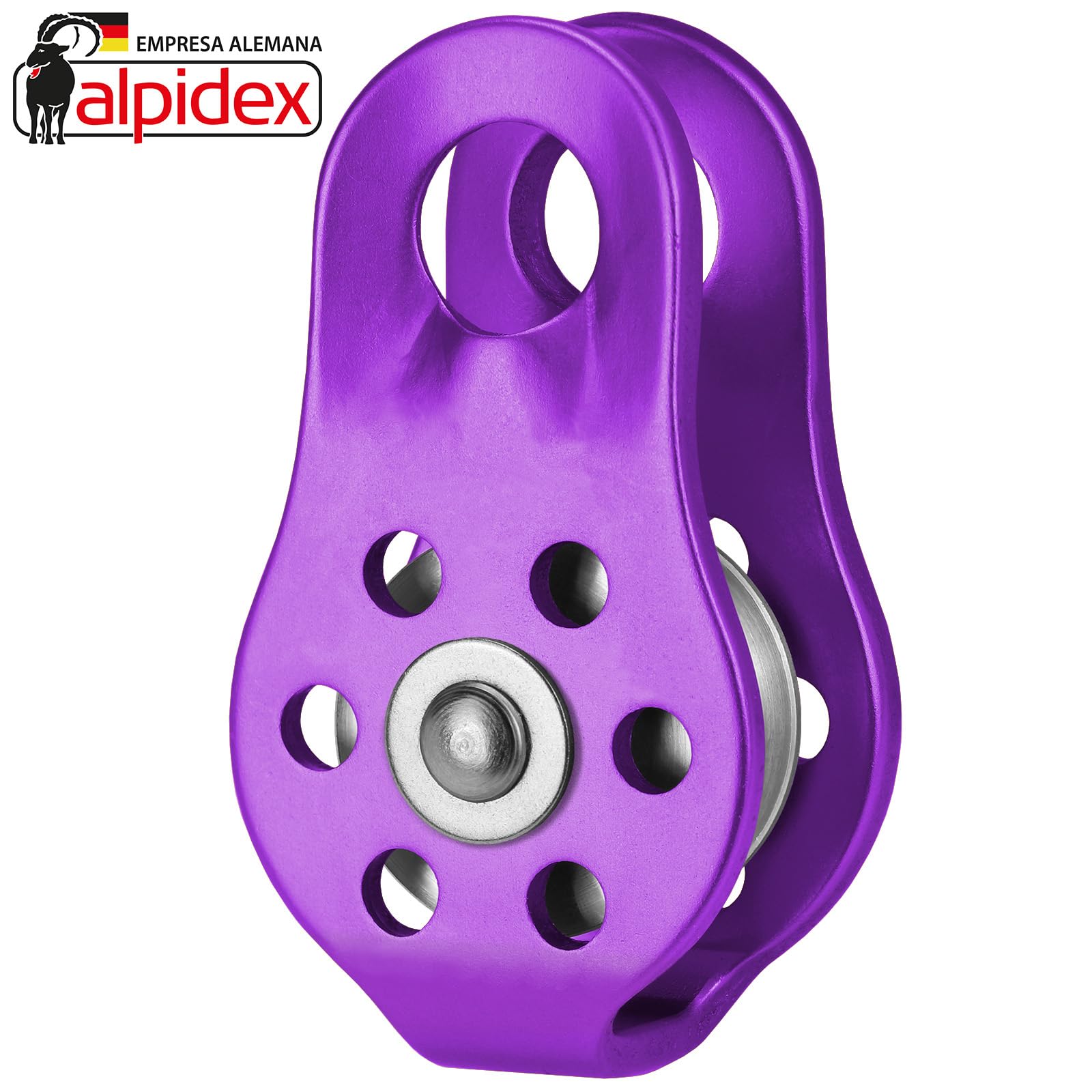 ALPIDEX Polea 22 kN Fija EN12278 Cuerdas 13 mm Polipasto de Cuerda