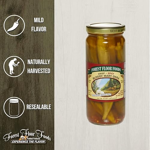 Miniatura 9 de Forest Floor Foods Bloody Mary Pickle Spears, lanzas en escabeche con sabor a jalapeño y ajo, guarnición Bloody Mary, aperitivo saborizado, 24 onzas