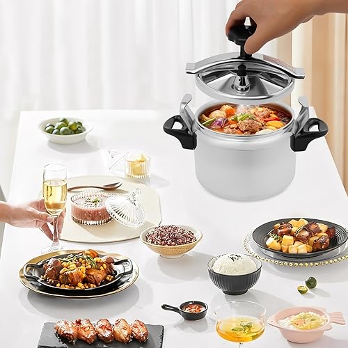 Miniatura 6 de Mini olla a presión pequeña de 3 litros, olla a presión de aleación de aluminio portátil y segura para horno halógeno, estufa de gas, estufa de
