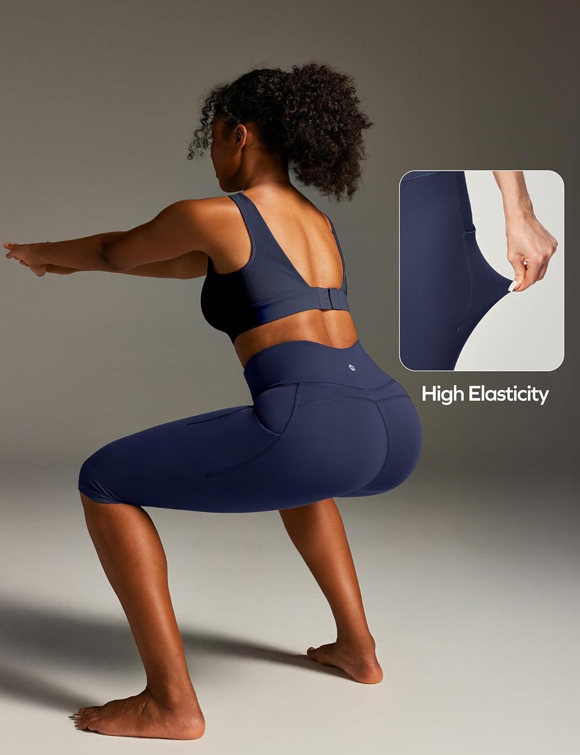 Ewedoos Capri Leggings for Women with Pockets Women's Capris Knee Length High Waisted Yoga Pants Compression Workout Leggings - Image 6