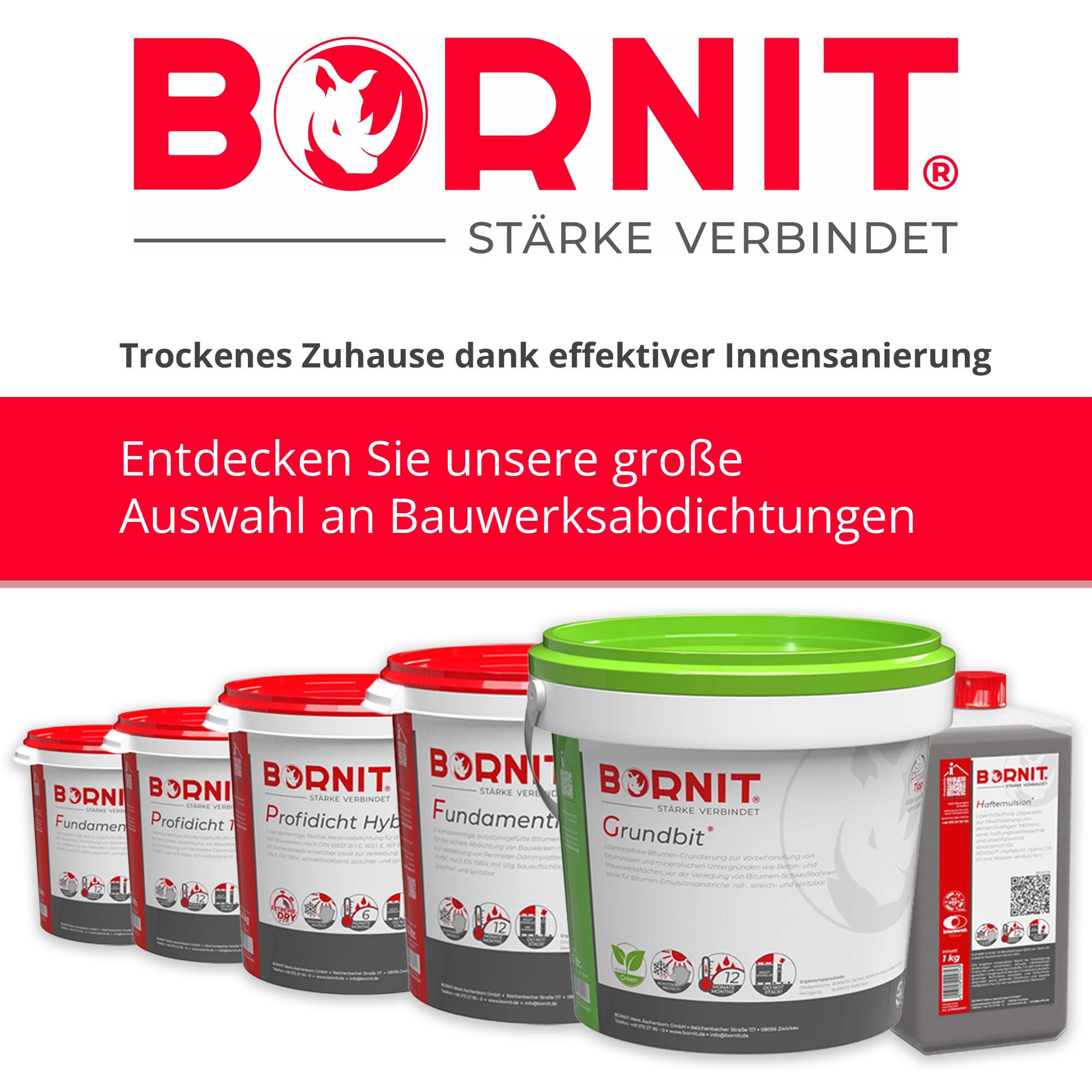 BORNIT Fundamentdicht Bitumen Dichtmasse wasserdicht [gemäß DIN18533] 32L | Dichtschlämme Bitumen Dickbeschichtung Haus Garage Dichtmasse außen Wasserdichte Beschichtung Bauwerksabdichtung Keller