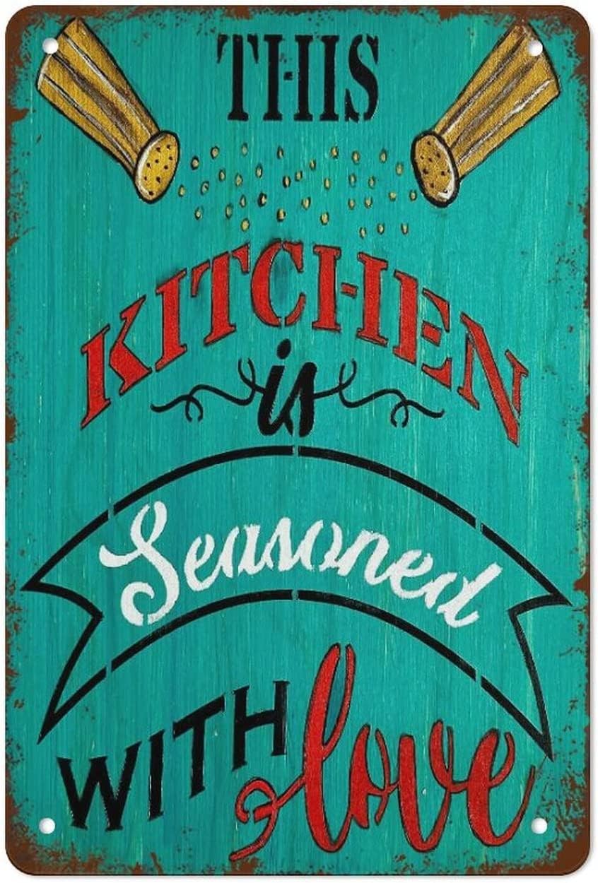 Kitchen Love Wall Decor Funny Vintage Metal Tin Sign Coffee