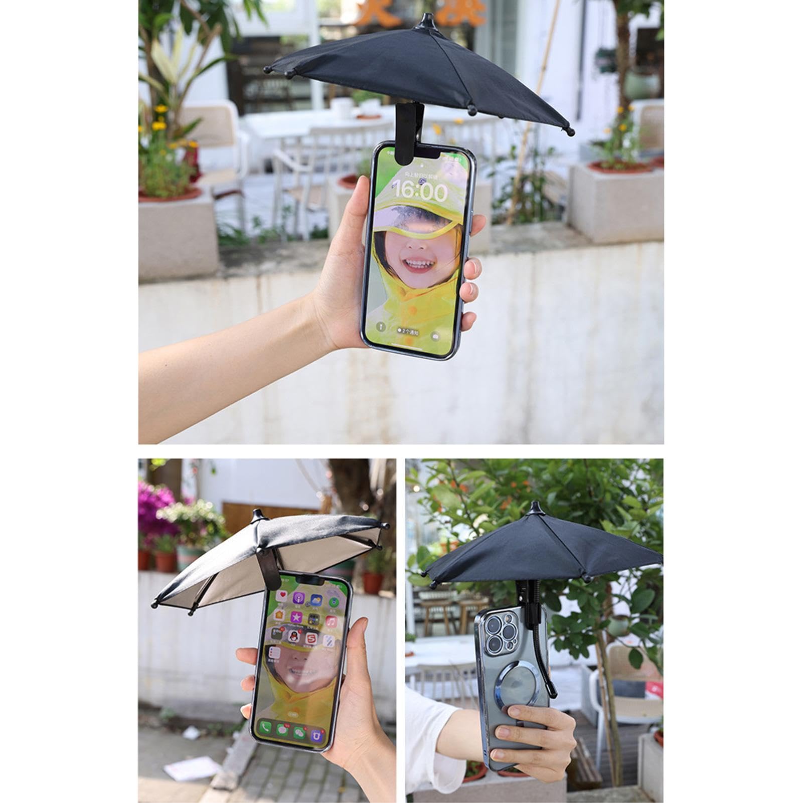 Parapluie de téléphone – Parapluie de téléphone de Plage, Pare-Soleil de téléphone bloquant l'éblouissement | Support de Parapluie de téléphone Pare-Soleil Noir, pour Voyage, extérieur