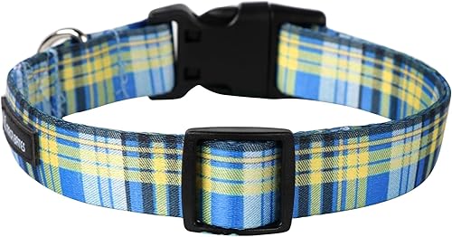 Miniatura 2 de Maca Bates - Collar azul de diseño a cuadros para niñas y niños, hembras y hombres, para Perros, Chihuahua, Pitbull, regalo de cumpleaños para