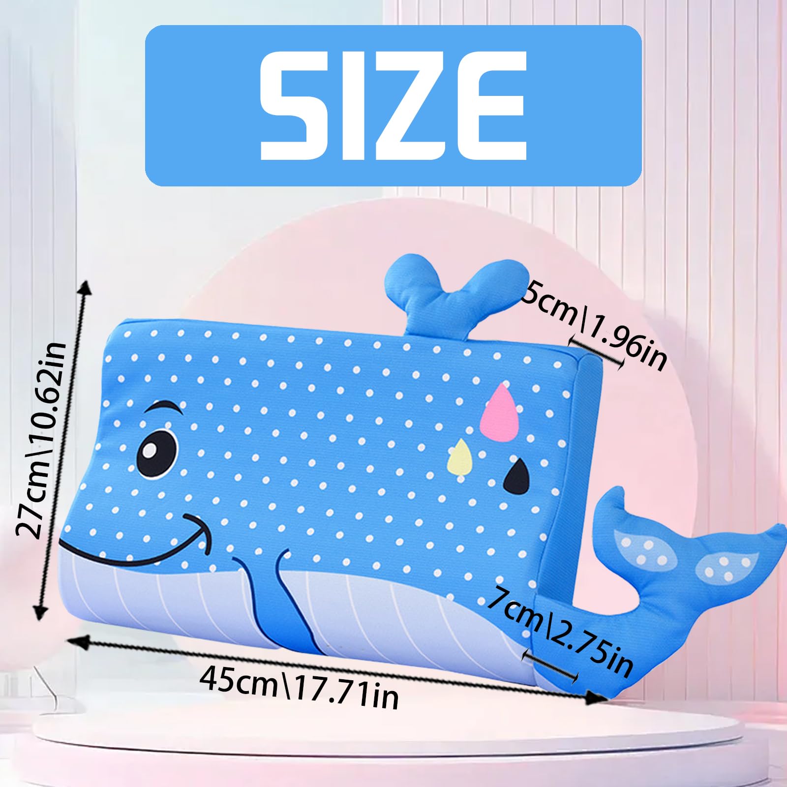 LUKIUP Cuscino Asilo 3-6 anni con Federa, Cuscino Bambini Cuscino Bambino, Con Animali Kawaii, Ergonomico, Traspirante e Delicato Sulla Pelle, Lavabile a Partire dai 3 Anni in su