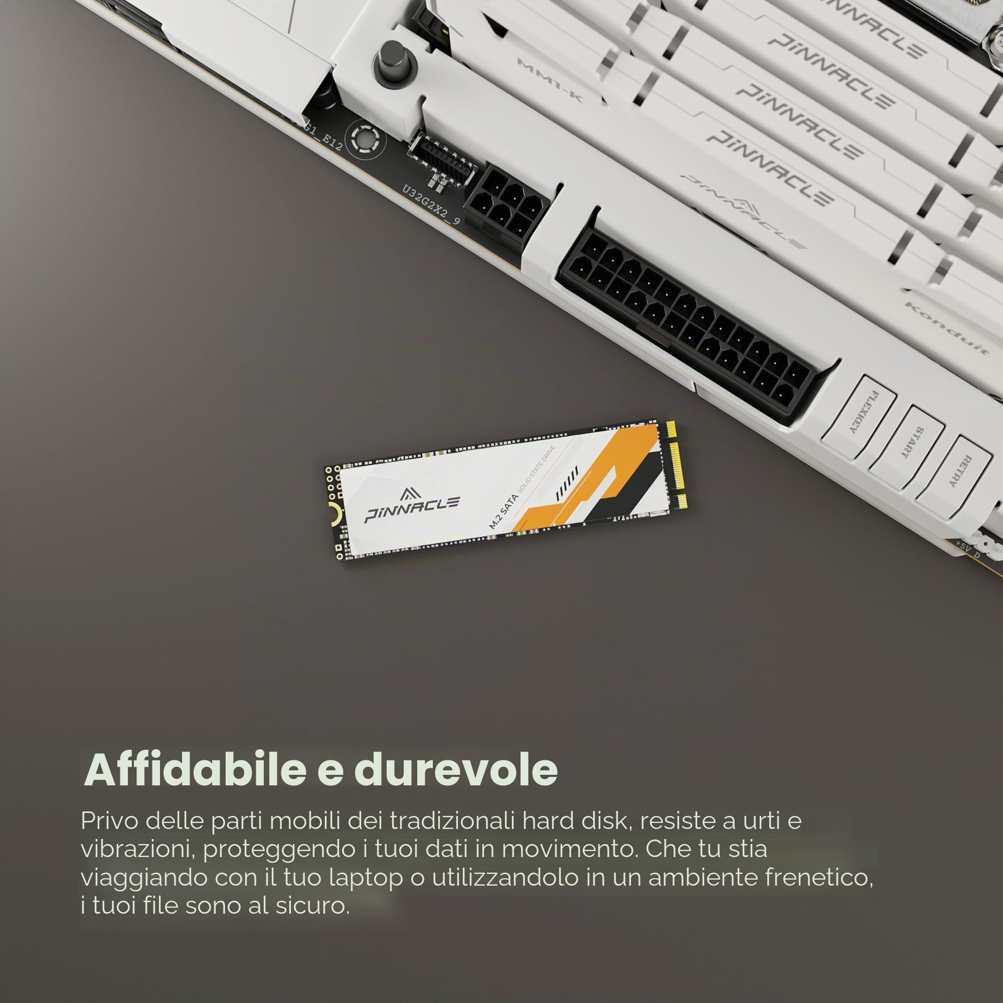 Timetec 512GB SSD 3D NAND SATA III 6 Gb/s M.2 2280 NGFF Velocità di lettura fino a 550 MB/s Cache SLC Miglioramento delle prestazioni Unità a stato solido interna per PC, laptop e desktop (Pinnacle)