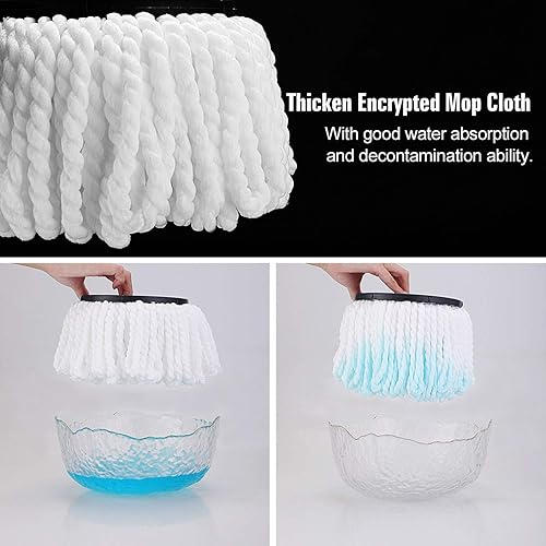 Miniatura 3 de Paquete de 3 cabezales de repuesto para trapeador CLEANHOME Spin, repuestos de mopa giratoria de microfibra, forma redonda