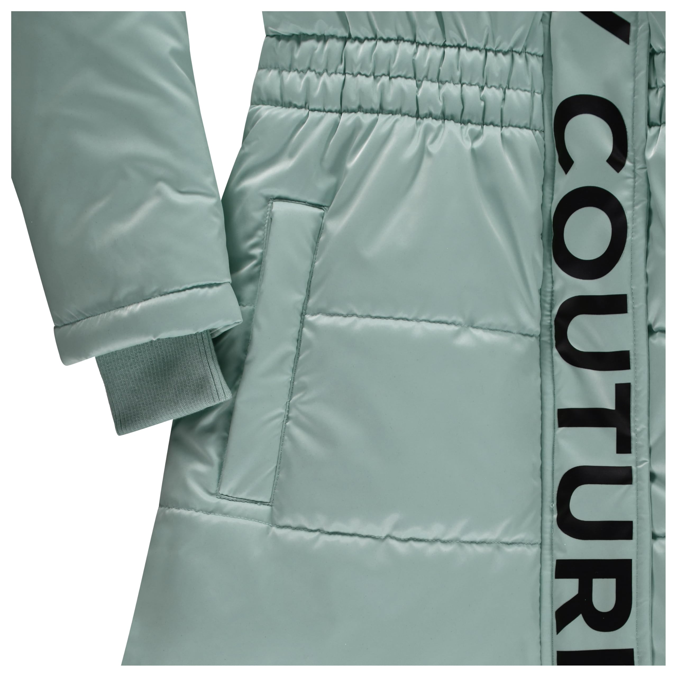 Juicy Couture Giacca imbottita per ragazze cappotto a bolle per bambini con cappuccio in pelliccia