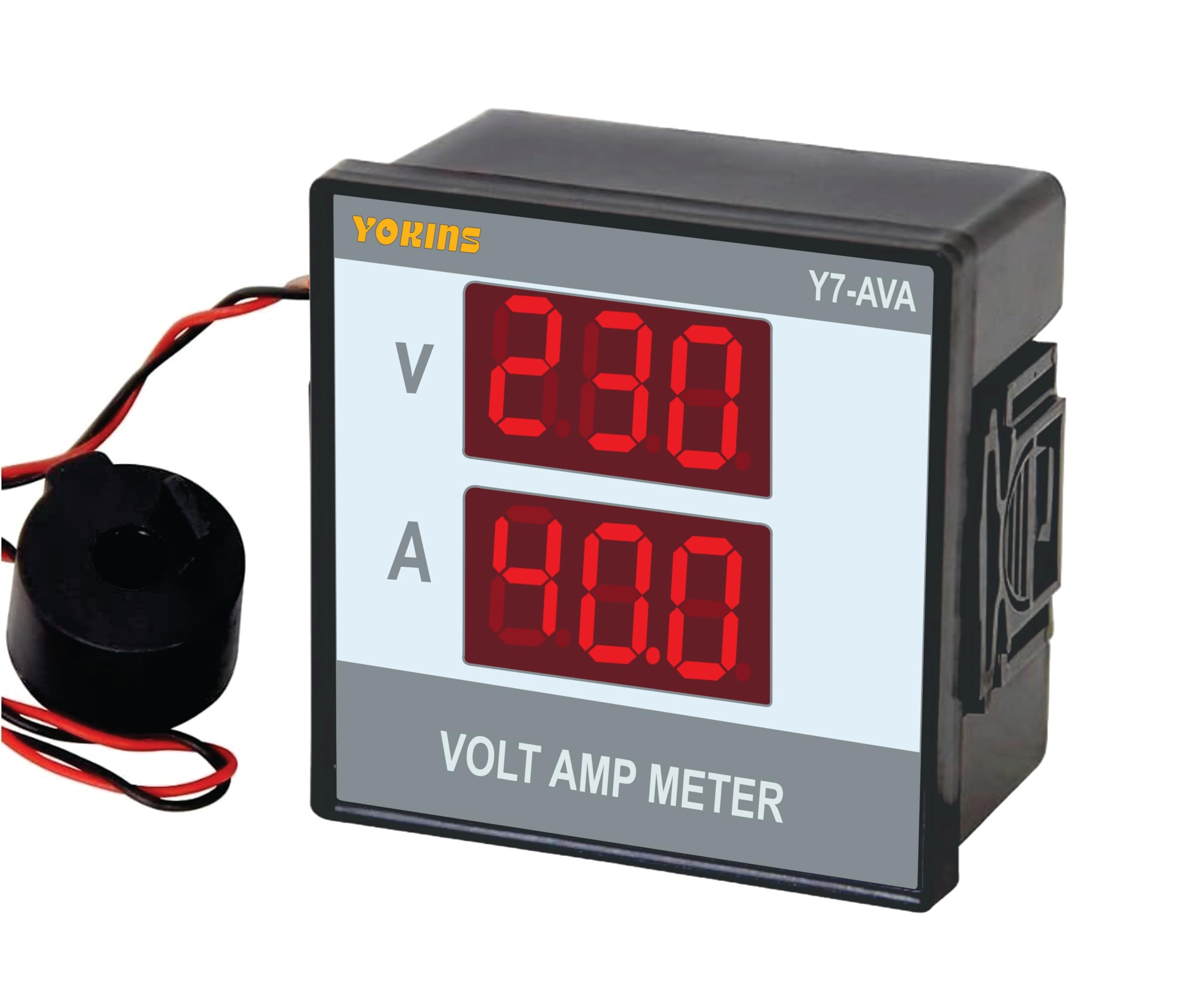 Y7-AVA Digital Volt 0-500V AC And Ampere 1.0-50A AC(Ct with 12inch Wire Length) Meter Powered By 220V AC 72X72MM Specially Designed For testing panels, Volt-Amp (Volt Amp Meter)