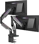 MSI MPG MT201DR V2-Premium RGB Dual Monitor Stand Arms,17-35" Support,VESA Compatible,Adjustable Heavy Duty Gas Spring Mount,44 lbs per Screen